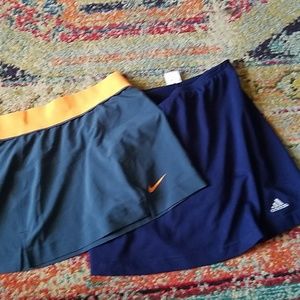 Two blue tennis skirts